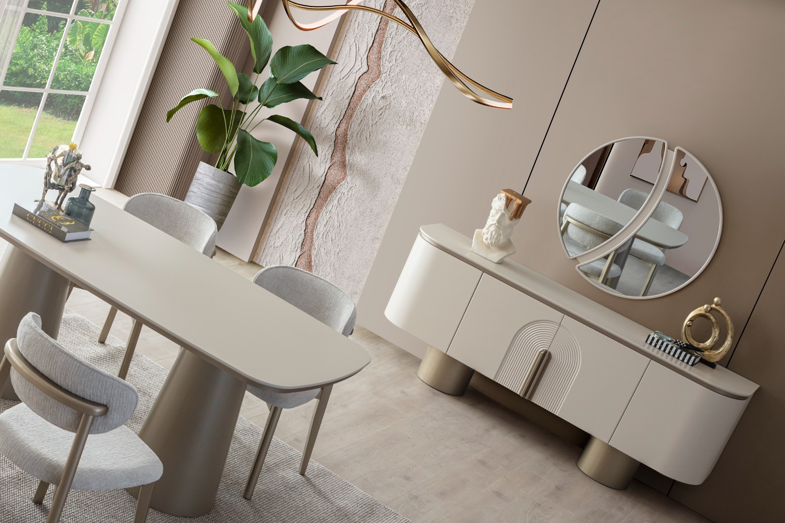 Raze Bronz Yemek Odası Takımı — 13