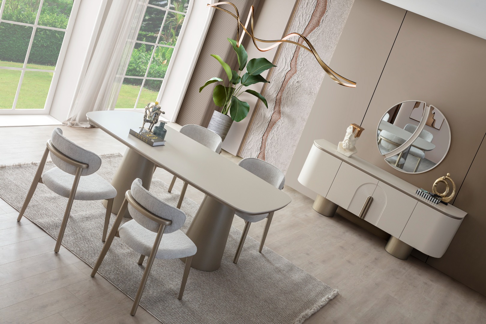 Raze Bronz Yemek Odası Takımı — 15