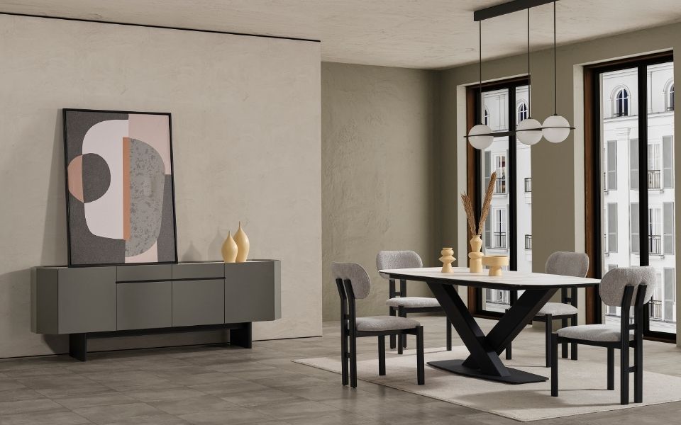 Slope Baskılı Yemek Odası Takımı