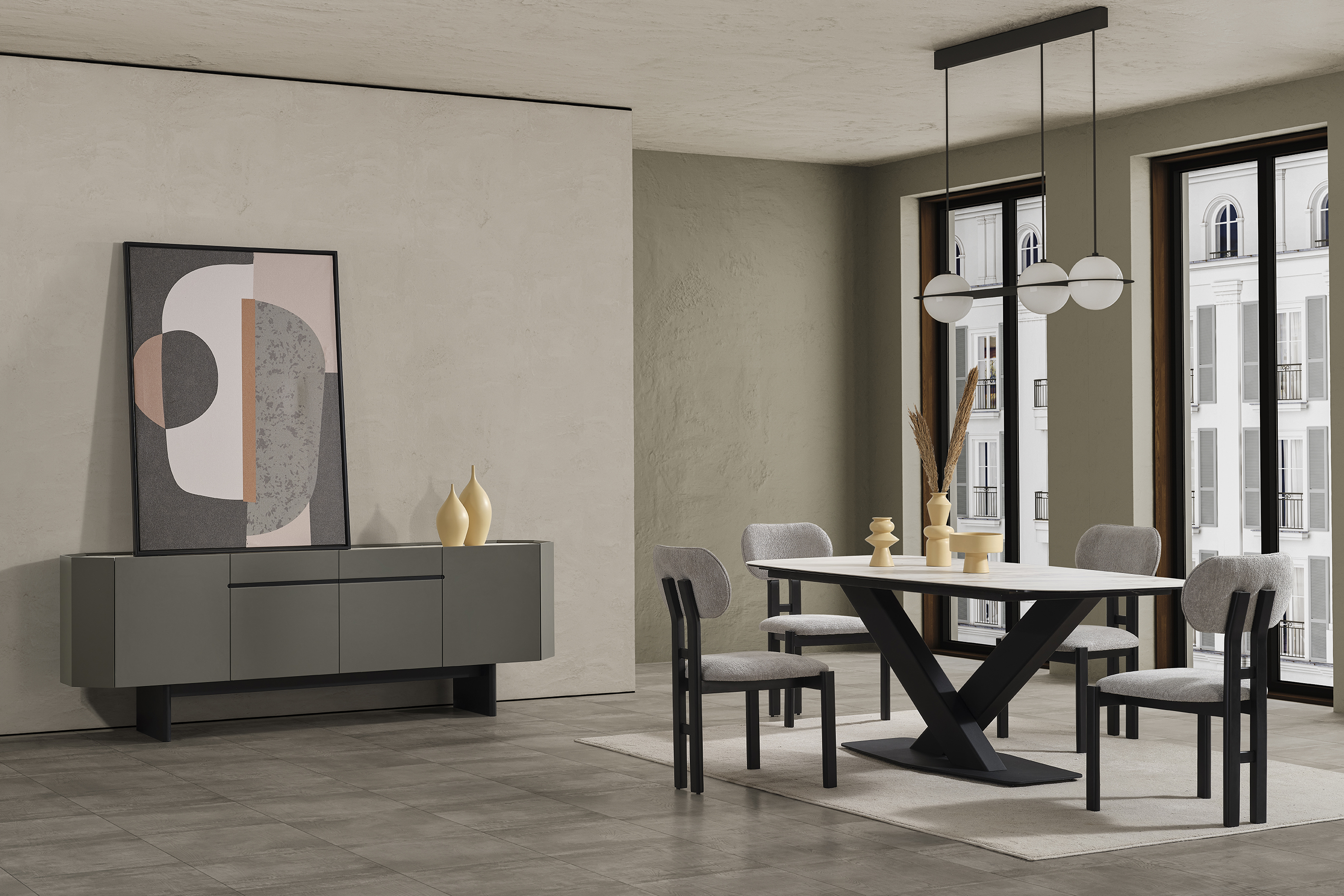 Slope Baskılı Yemek Odası Takımı — 11