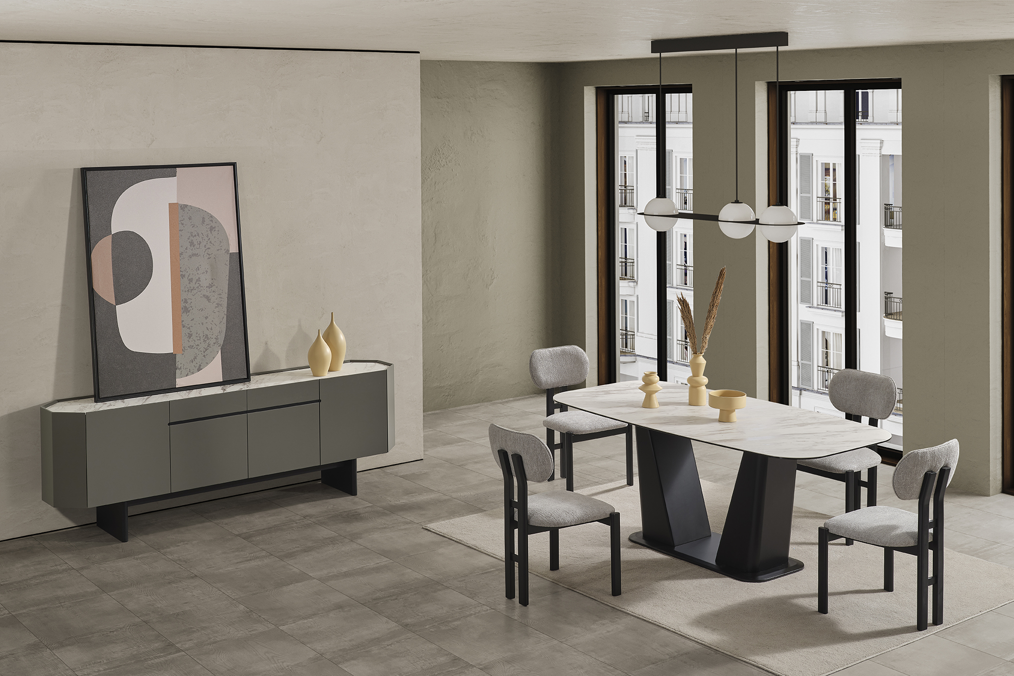 Slope Baskılı Yemek Odası Takımı — 22