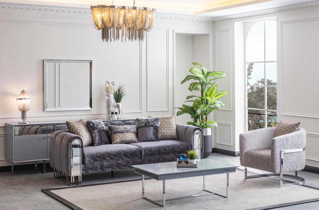 Solo Gümüş Sofa Set — 5